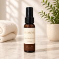Flacon brun FLORÉVA Olio Terapeutico cu ulei de argan, 50 ml, pe fundal deschis.